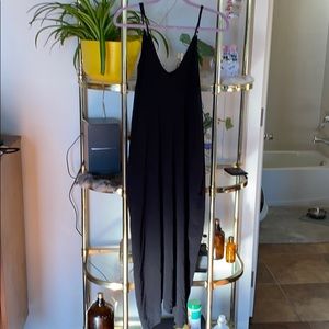 long black maxi dress *with pockets*